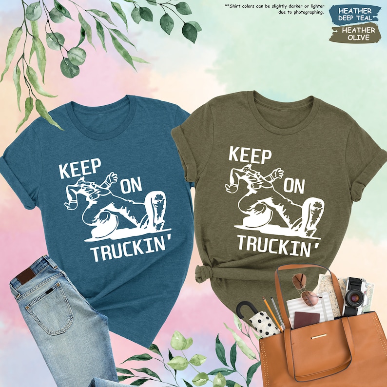 a couple of shirts that are next to a purse