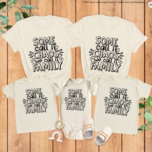 a group of three t - shirts that say some call it chaos, some call