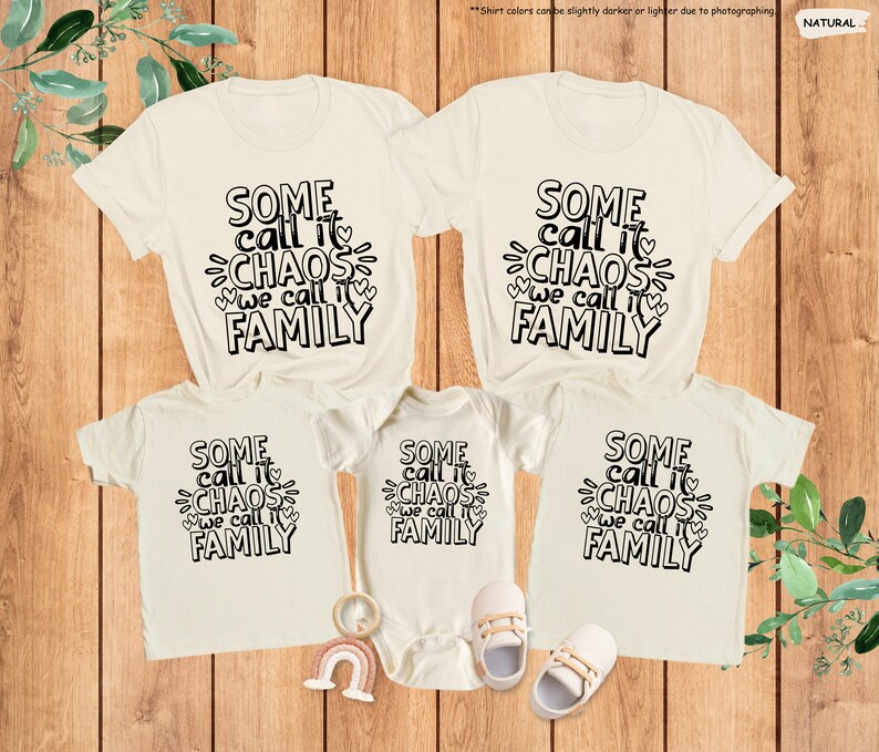 a group of three t - shirts that say some call it chaos, some call
