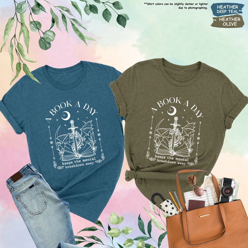 two t - shirts, a purse, and a purse on a floral background