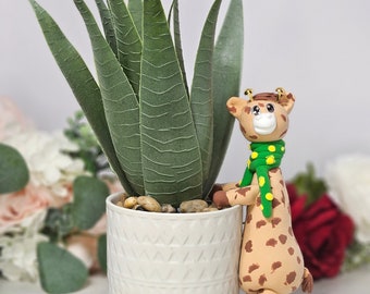 Aloe Plant, Giraffe, Nursery room decor, Fake succulent decor, shelf sitter