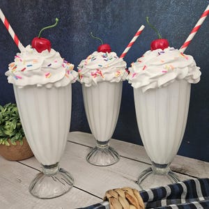 Fake Ice Cream Shake: Strawberry Dessert Display Food Vanilla