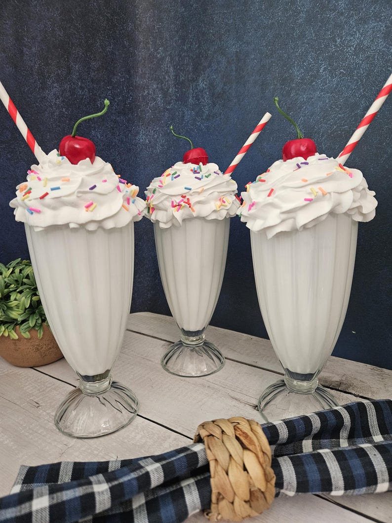 Fake Ice Cream Shake: Strawberry Dessert Display Food Vanilla