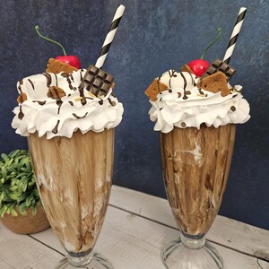 Fake Ice Cream Shake: Strawberry Dessert Display Food S'mores