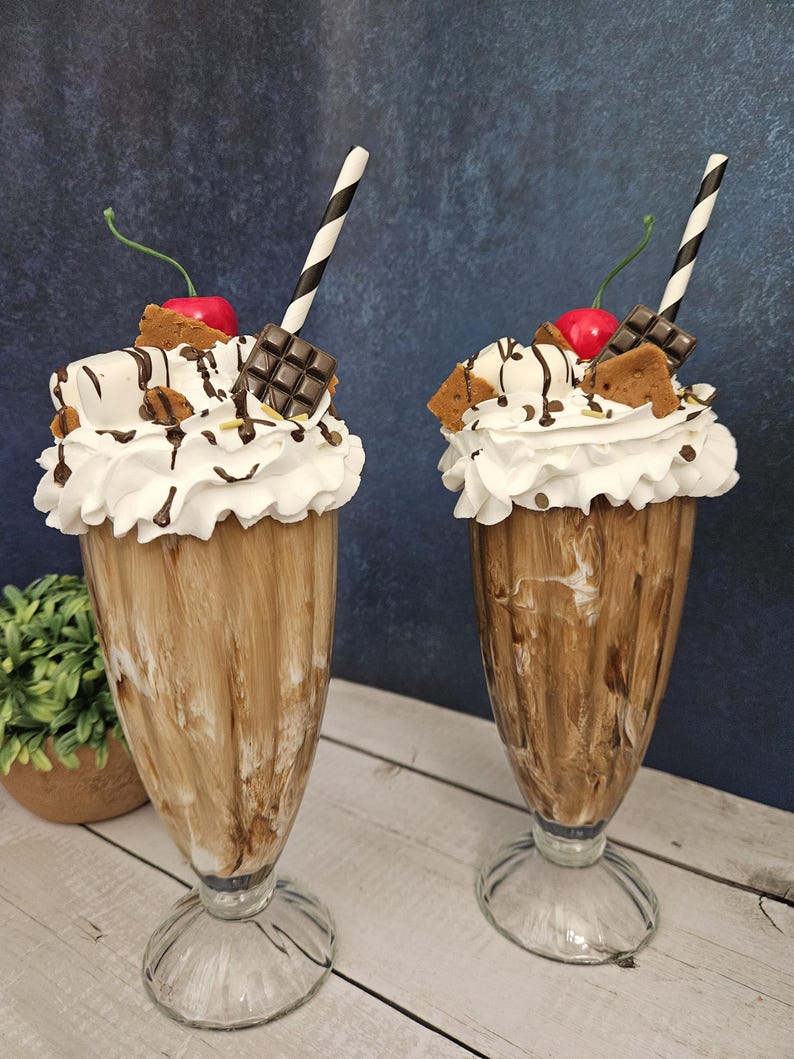 Fake Ice Cream Shake: Strawberry Dessert Display Food S'mores