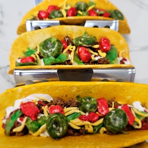 Faux Taco Trio, Fake Tacos, Taco Tuesday, display foods, photo props,  home staging, home decor, food decor