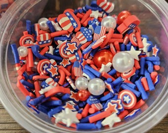 Fake Patriotic Sprinkle Mix: 25g bag