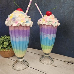 Fake Ice Cream Shake: Strawberry Dessert Display Food Tutti Fruitti