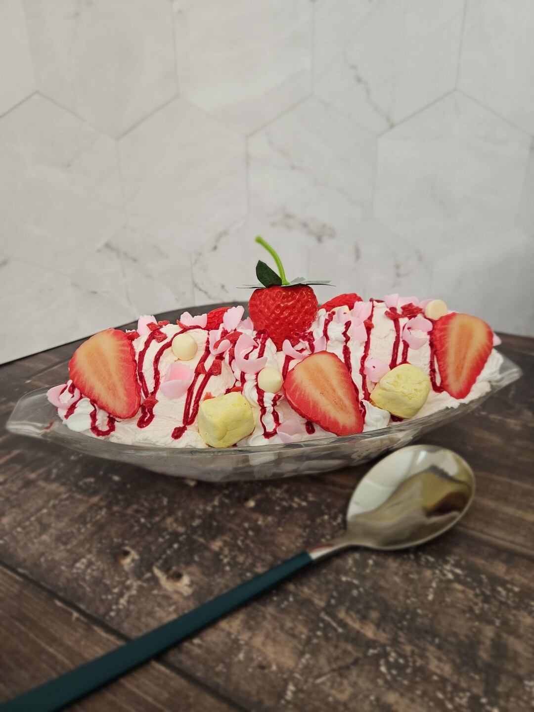 Fake Strawberry Cheesecake Ice Cream Sundae: for Display and Props - Etsy