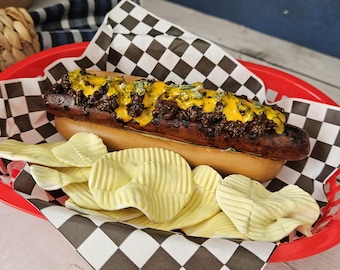 Fake Chili Dog and  Chips: Food Props for photographers and stagers