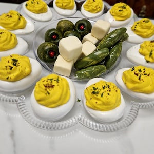 Fake Deviled Egg Tray: Realistic Prop Food Display