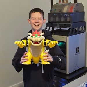 3D Printed 14&quot; Bowser Figurine - Action Figure, Desktop Toy, Mario, Yoshi, Luigi