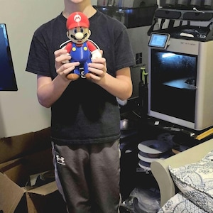 3D Printed 9&quot; Super Mario - Action Figure, Desktop Toy, Yoshi, Luigi