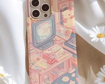 Japanese Kawaii Cartoon Phone Case, Cute Anime Case, Anime Lover Gift, Girly Kawaii Phone Case for iPhone 17 16 15 14 13 12 11 Pro Max 8