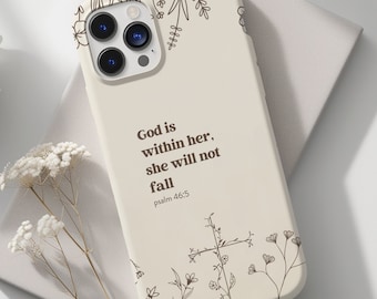 Minimalistic Christian Bible Verse Phone Case, Religious Scripture Gift, Christian Merch for iPhone  17 16 15 14 13 12 11 Pro Max 8 Plus X