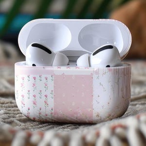 Pastel Patchwork Floral AirPods Case, Soft Cottagecore Coquette Aesthetic, Girly Preppy Case, Cute AirPods Pro Case, AirPods Pro Gen 1, 2, 3