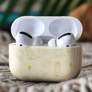 Yellow Coastal Cowgirl Collage Phone Case, Tropical Coquette Preppy Aesthetic, Cute Beachy Airpod Pro Case, for AirPods Pro Gen 1, 2, 3