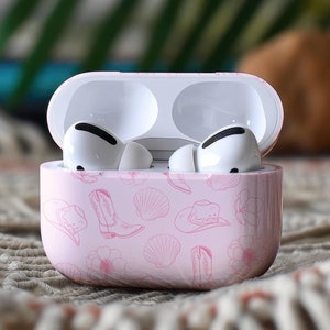 Pink Coastal Cowgirl AirPods Case, Tropical Coquette Preppy Aesthetic, Cute Beachy Airpod Pro Case, for AirPods Pro Gen 1, 2, 3