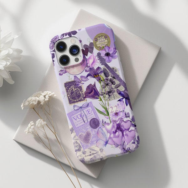 February Birth Flower Collage Phone Case, Birth Month Flower Gift, Floral Print, iPhone 15 14 13 12 11 Pro Max 8 Plus X, Samsung Galaxy S23