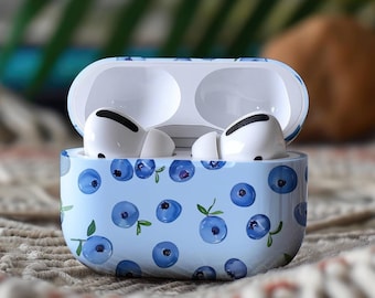 Watercolor Blueberry Milk AirPod Case, Trendy Summer Spring Fruit Print, Preppy Aesthetic, Cute AirPods Pro Case, AirPods Pro Gen 1, 2, 3