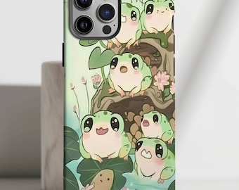 Kawaii Frog Phone Case, Cute Cottagecore Phone Case, Frog Lover Gift, Toad Phone Case for iPhone 17 16 15 14 13 12 11 Pro Max 8 Plus XR