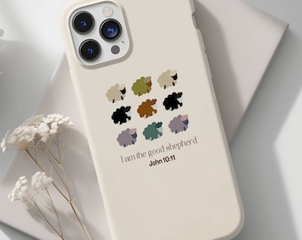 Good Shepherd Christian Phone Case, Jesus Phone Case, Religious Gift, Cute Faith Case for iPhone 16 15 14 13 12 11 Pro Max 8 Plus X XR XS