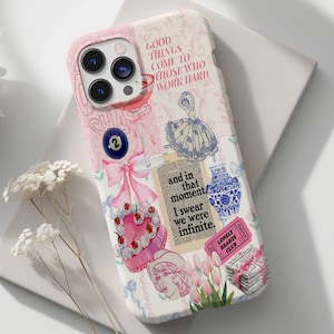 Classy Coquette Collage Phone Case, Trendy Phone Case, Gift for Her, Preppy Girly Phone Case for iPhone 15 14 13 12 11 Pro Max 8 Plus X XR