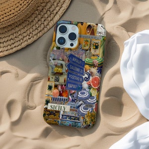 Italian Summer Collage Phone Case, European Summer, Travel Gift, iPhone 15 14 13 12 11 Pro Max 8 Plus X, Samsung Galaxy S23 S22 S20 Ultra