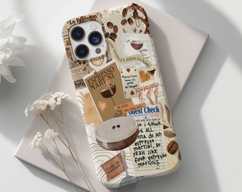 Espresso Martini Collage Phone Case, Trendy Phone Case, Dirty Martini, iPhone 15 14 13 12 11 Pro Max 8 Plus X, Samsung Galaxy S23 S22 S20