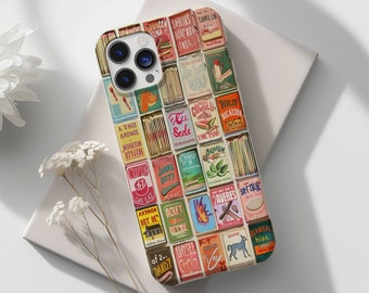 Vintage Matchbox Collage Phone Case, Retro Aesthetic, Matchbox Print, iPhone 15 14 13 12 11 Pro Max 8 Plus X, Samsung Galaxy S23 S22 S20