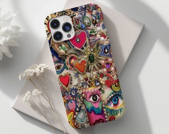 Vintage Mosaic Phone Case, Mosaic Tiles, Festival Phone Case, Boho Aesthetic, iPhone 15 14 13 12 11 Pro Max 8 Plus X, Samsung Galaxy S23 S22