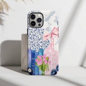 Blue Coquette Collage Phone Case, Soft Girl Era, Preppy Phone Case, iPhone 15 14 13 12 11 Pro Max 8 Plus X, Samsung Galaxy S23 S22 S20