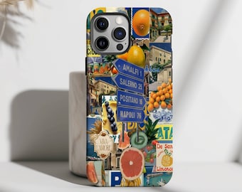 Italian Summer Collage Phone Case, European Summer, Travel Gift, iPhone 15 14 13 12 11 Pro Max 8 Plus X, Samsung Galaxy S23 S22 S20 Ultra