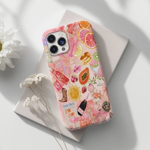 Fruity Coquette Collage Phone Case, Spring Themed Phone Case, iPhone 15 14 13 12 11 Pro Max 8 Plus X, Samsung Galaxy S23 S22 S20 Ultra