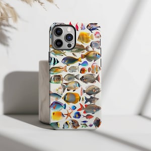 Colorful Fish Collage Phone Case, Cool Trendy Phone Case, Funny Phone ...