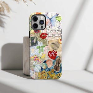 Vintage Beachy Collage Phone Case, Trendy Beach Phone Case, iPhone 15 14 13 12 11 Pro Max 8 Plus X, Samsung Galaxy S23 S22 S20 Ultra