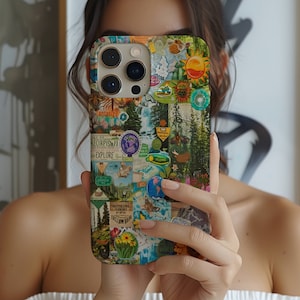 Vintage Granola Girl Collage Phone Case, Nature Themed, Girl Scout Gift, iPhone 15 14 13 12 11 Pro Max 8 Plus X, Samsung Galaxy S23 S22 S20