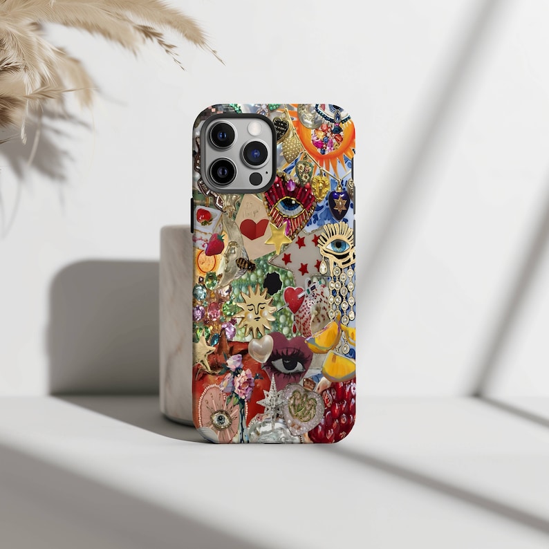 Vintage Mosaic Charm Phone Case, Mosaic Tiles Case, Mosaic Art, iPhone 15 14 13 12 11 Pro Max 8 Plus X, Samsung Galaxy S23 S22 S20 Ultra imagen 3