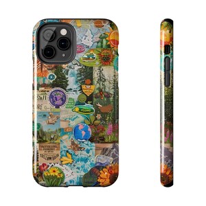 Funda para teléfono vintage con collage de granola girl, temática natural, regalo de Girl Scouts, funda con collage de sellos para iPhone 17, 16, 15, 14, 13, 12, 11 Pro Max, 8 Plus y X imagen 5