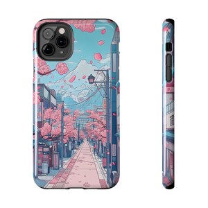 Japanese Cherry Blossom Art Case, Kawaii Phone Case, Anime Lover Gift, Anime Phone Case for iPhone 17 16 15 14 13 12 11 Pro Max 8 Plus XR XS image 5