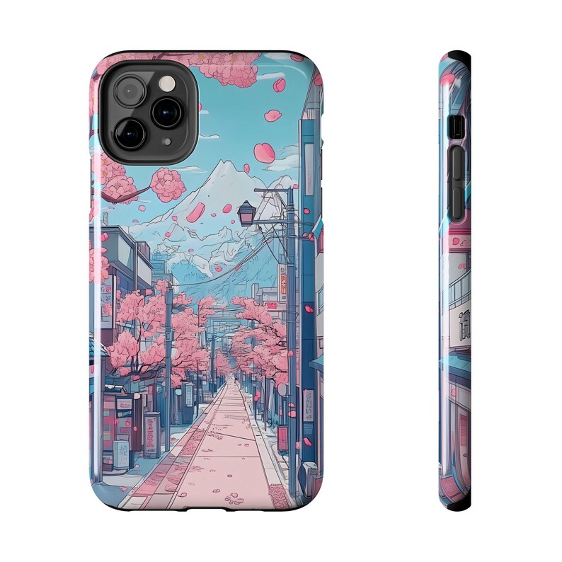 Japanese Cherry Blossom Art Case, Kawaii Phone Case, Anime Lover Gift, Anime Phone Case for iPhone 17 16 15 14 13 12 11 Pro Max 8 Plus XR XS image 5