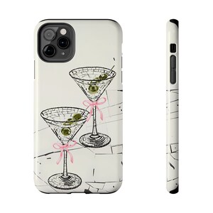 Vintage Coquette Mosaic Dirty Martini Phone Case, Signature Drink, Girly Cocktail Case for for iPhone 17 16 15 14 13 12 11 Pro Max 8 Plus image 5