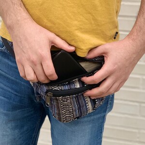 EMF stralingsbescherming heuptasje, Faraday tas, anti-EMF tas, 5G bescherming, EMF beschermende kleding, EMF beschermende kleding, etnische heuptas