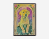 Labrador Retriever Wall Art | Dog Art Print | Modern Dog Poster | Colorful Dog Decor | Digital Download