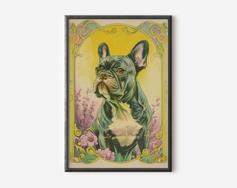 Bulldogge Wand Kunst | Bunte Haustierkunst | Bunter Hund Poster | Hund Wohnkultur | Digitaler Download