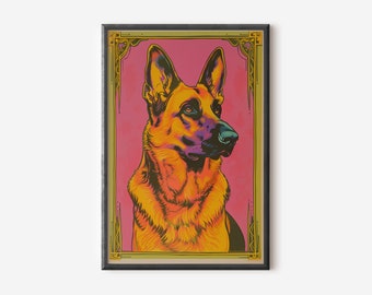 Schäferhund Wand Dekor | Hund Kunstdruck | Modernes Hunde Poster | Hund Wand Dekor | Digitaler Download