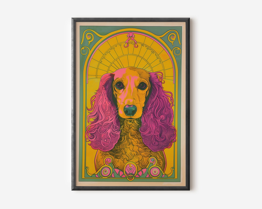 Cocker Spaniel Wall Art | Colorful Dog Print | Colorful Dog Poster ...