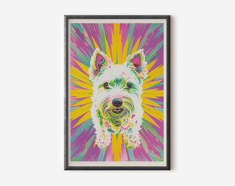 West Highland Terrier Wall Art | Dog Art Print | Contemporary Dog Poster | Unique Dog Gift | Digital Download