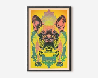 Bulldogge Wand Kunst | Bunter Hundedruck | Hunde Poster | Hundeliebhaber Geschenk | Digitaler Download