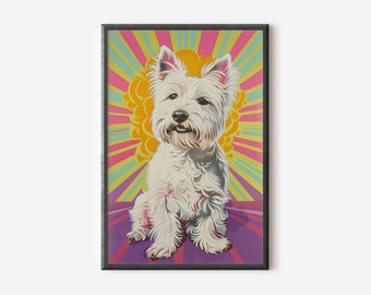 West Highland Terrier Wall Decor | Colorful Pet Art | Abstract Dog Poster | Dog Wall Decor | Digital Download